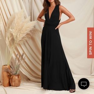 NWOT Lulu Multi-way Black Dress